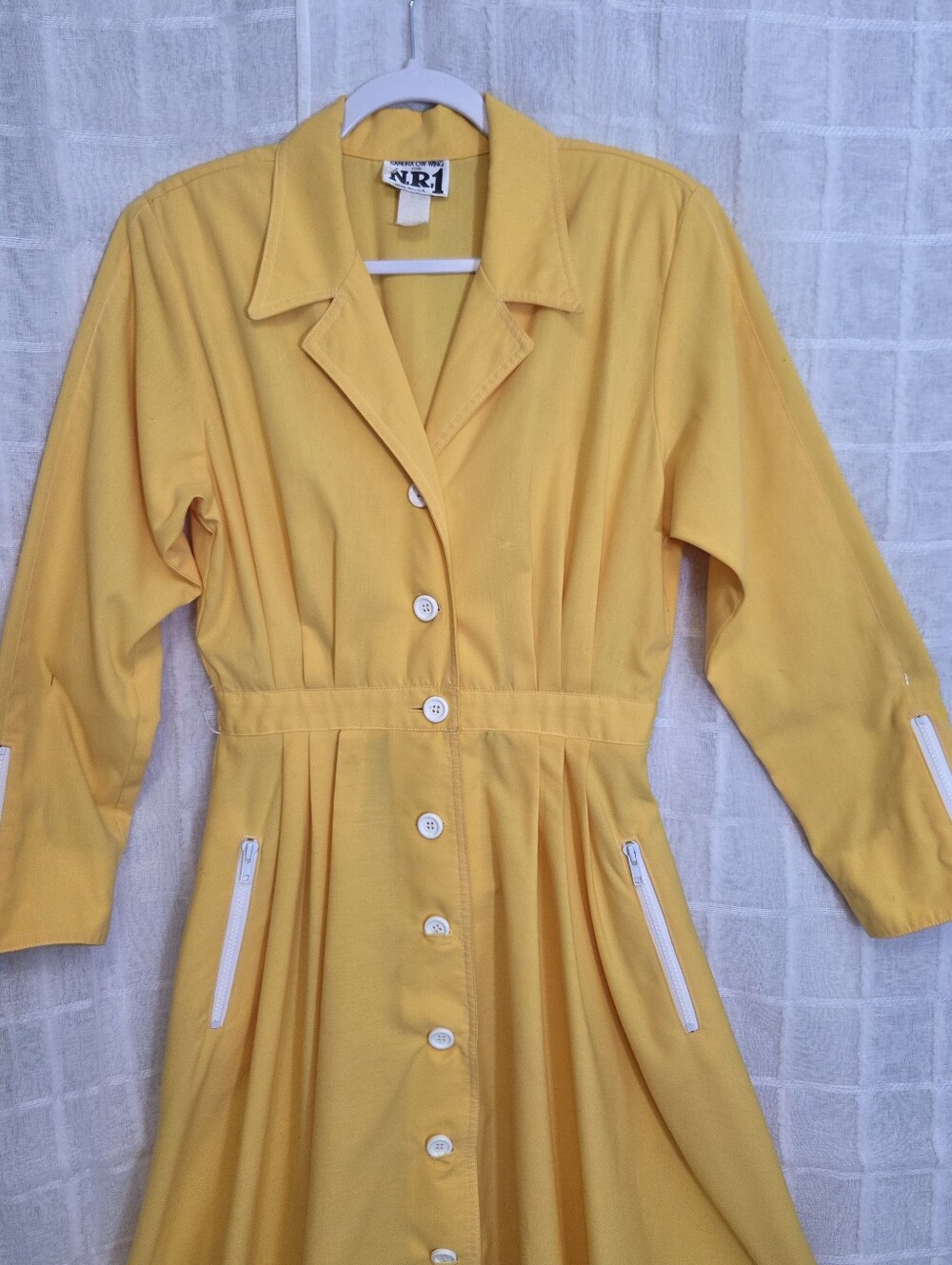 Sandra OW- Wing N.R.1  Yellow Button-Front Midi Dress
